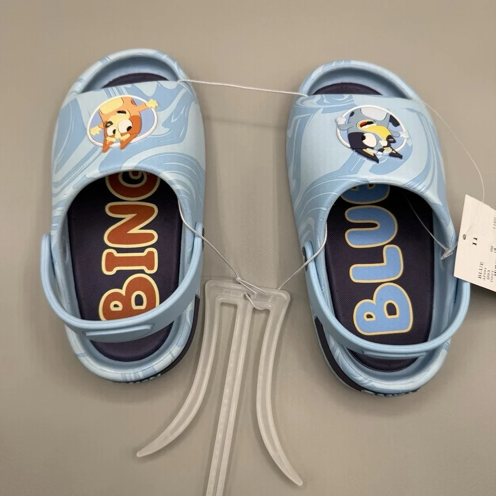 NWT Bluey & Bingo Toddler Mismatch Slides Sandals Ground‎ Up Size 11 Boys Girls